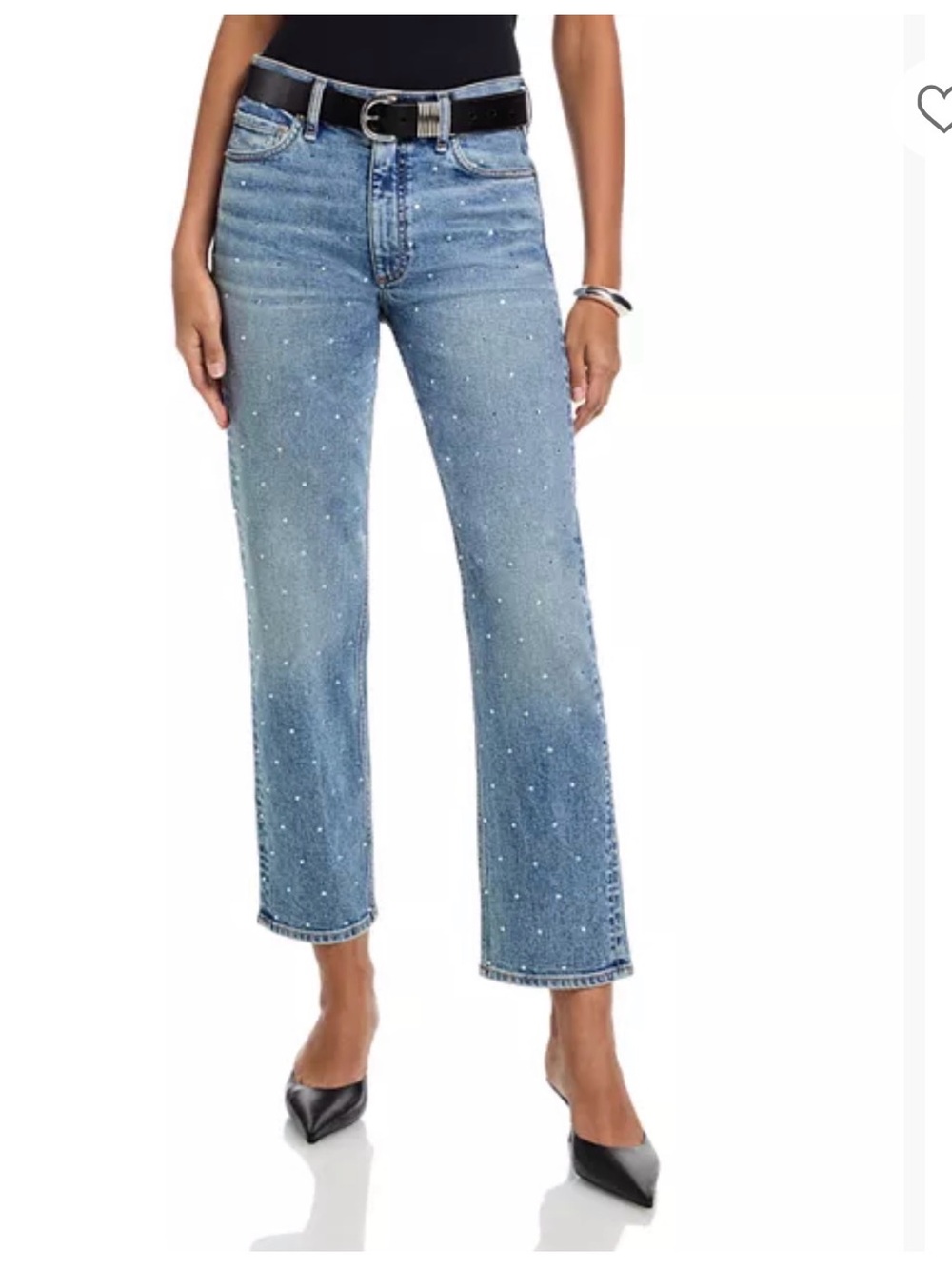 rag & bone Light Embellished Cropped Jeans